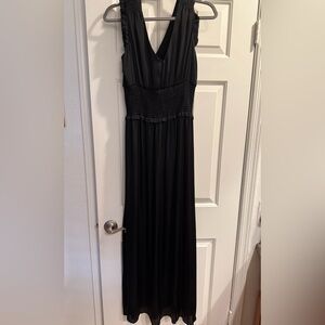 Banana Republic Soft Satin Black Maxi Dress